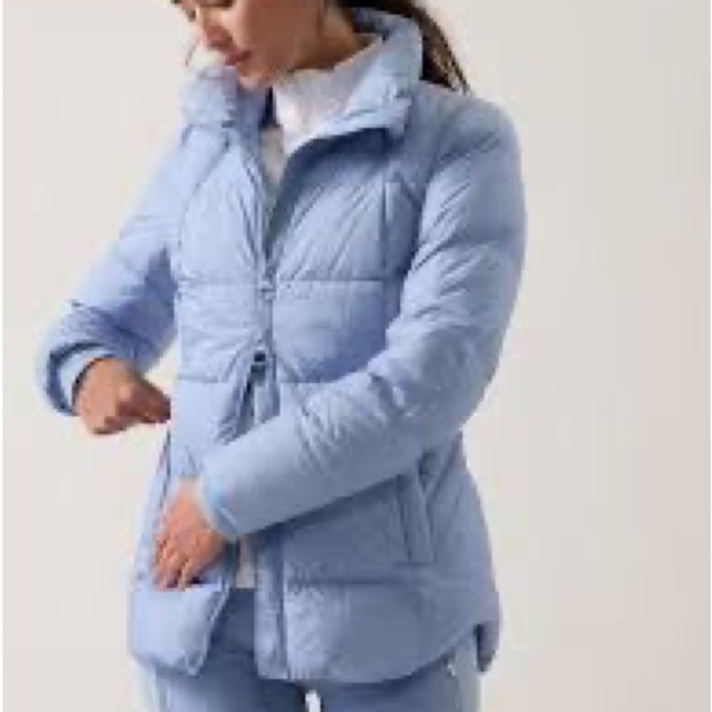Athleta Downtown Blue Puffer Jacket Small